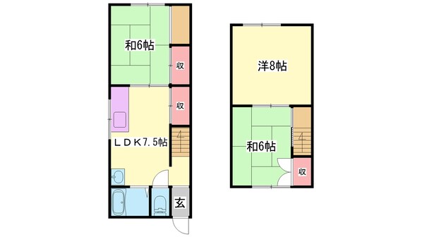 高浜町メゾネットの物件間取画像